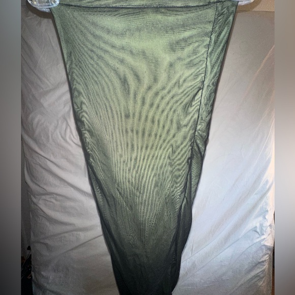 Vintage Sheer Green and Black Jumpsuit with Contrasting Trippy Swirl Lining M/L - Picture 12 of 16